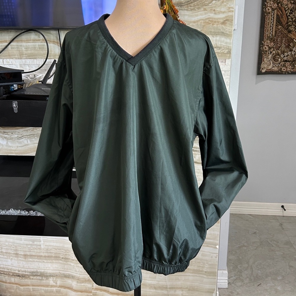 IZOD Golf Pullover Windbreaker Jacket‎ Mens Medium V Neck Long Sleeve